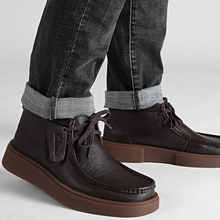 Clarks - Torview Hi Zapatos de piel marrón