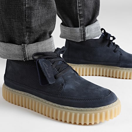 Torhill Lace Hi Navy Nubuck Shoes