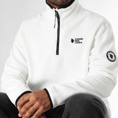 Comme Des Loups - Sweat Polaire Col Zippé Sweat Phoenix Blanc