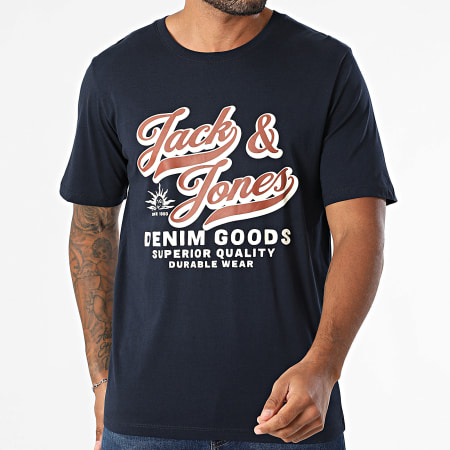 Jack And Jones - Lote de 3 Blanco Azul Marino Verde Caqui Logo Camisetas