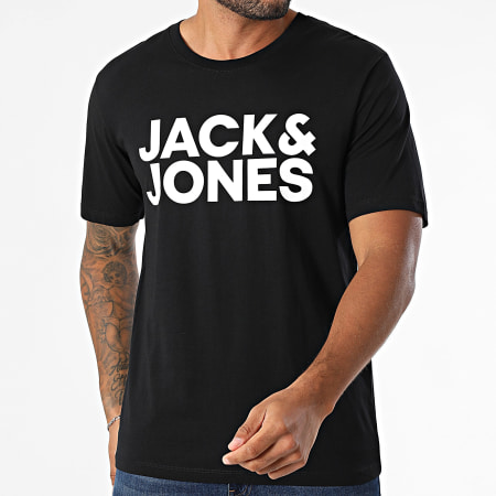 Jack And Jones - Lot De 3 Tee Shirts Corp Blanc Noir Bleu Marine