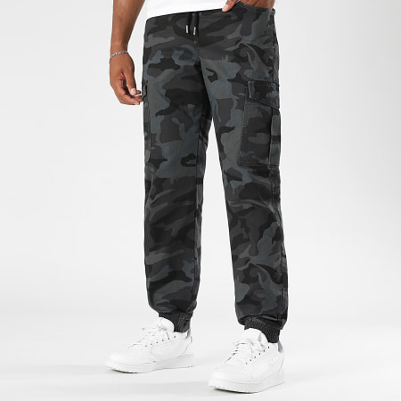 LBO - 3898 Pantalones cargo relajados de camuflaje gris marengo