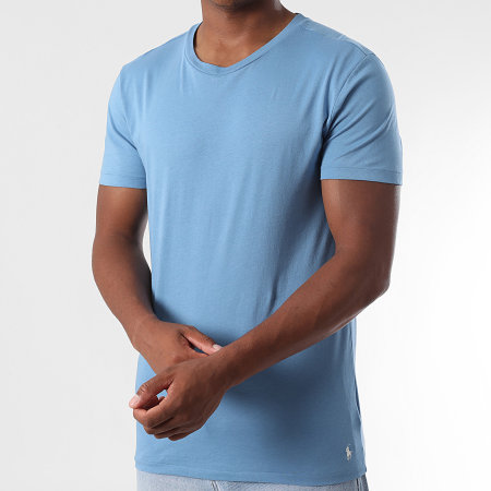 Polo Ralph Lauren - Lot De 3 Tee Shirts Original Player Blanc Bleu Marine Bleu Clair