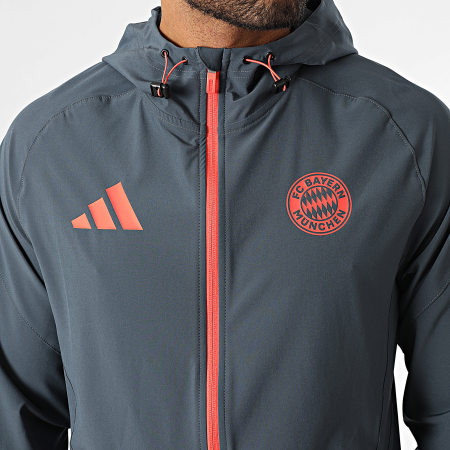 Adidas Sportswear - Veste Zippée Capuche FC Bayern Munich JV5343 Gris Anthracite