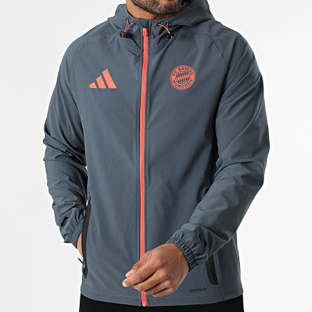 Adidas Sportswear - Veste Zippée Capuche FC Bayern Munich JV5343 Gris Anthracite