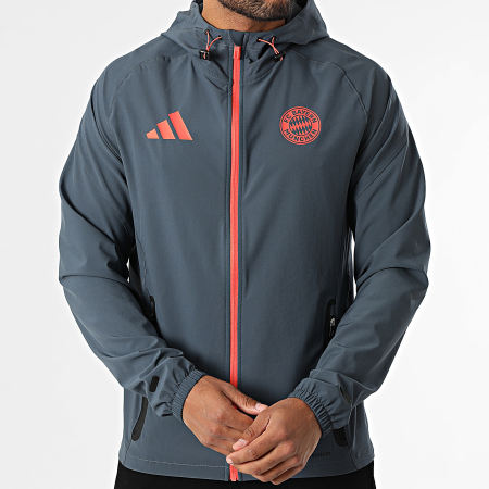 Adidas Sportswear - Veste Zippée Capuche FC Bayern Munich JV5343 Gris Anthracite