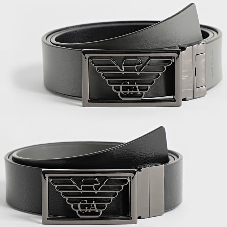 Emporio Armani - Cinturón reversible Y4S507-Y134J Negro Gris