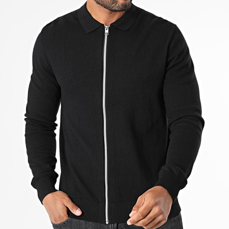 JJREBEL - Callum Zipped Cardigan Negro