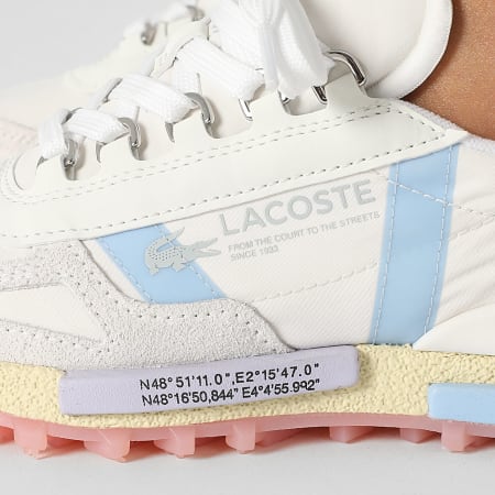 Lacoste - Baskets Femme Elite Active 225 Off White Light Blue