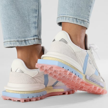 Lacoste - Baskets Femme Elite Active 225 Off White Light Blue