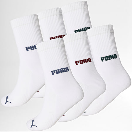 Puma - Set van 6 paar sokken 701235836 Wit Blauw Bordeaux Groen