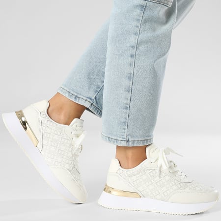 Tommy Hilfiger - Baskets Femme Chic Monogram Runner 9051 Ivory Silk