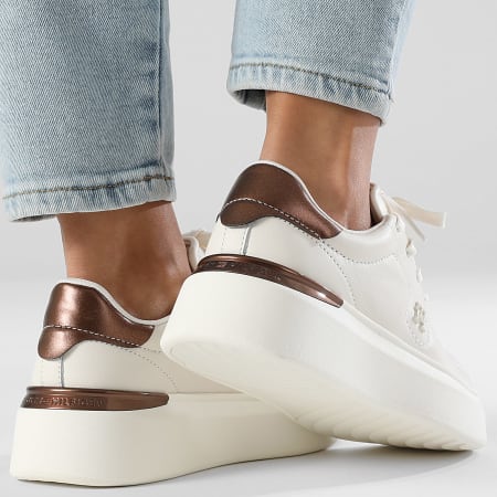 Tommy Hilfiger - Baskets Femme Chic Platform Sneaker Gold 8817 Ancient White