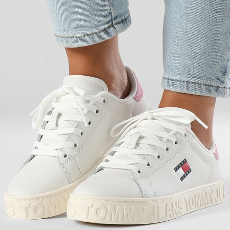Tommy Jeans - Zapatillas Mujer Tjw Logo Suela Zapatilla Essential 2730 Crudo Rosa Místico