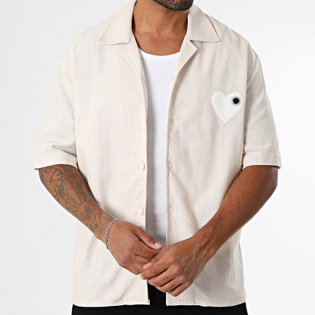 ADJ - Coeur Chic 518 Beige White Short Sleeve Shirt