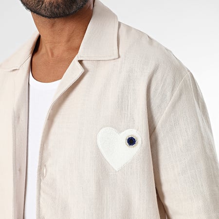 ADJ - Coeur Chic 518 Beige White Short Sleeve Shirt