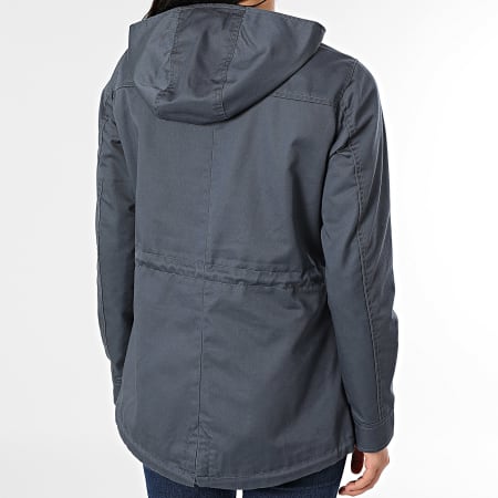 Only - Lorca Life Parka con capucha y cremallera para mujer Gris antracita