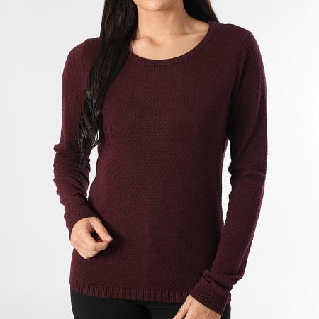 Vero Moda - Pull Femme Care Structure Bordeaux