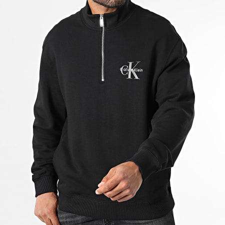 Calvin Klein - Sweat Col Zippé 244G Noir