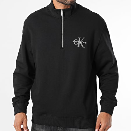 Calvin Klein - Sweat Col Zippé 244G Noir