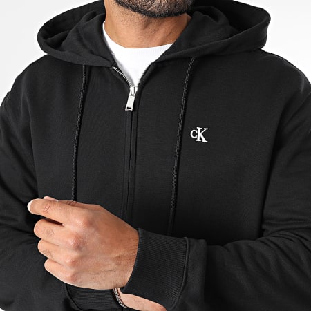 Calvin Klein - Sweat Zippé Capuche 240G Noir