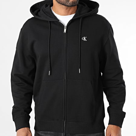Calvin Klein - Sweat Zippé Capuche 240G Noir