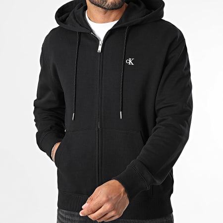 Calvin Klein - Sweat Zippé Capuche 240G Noir