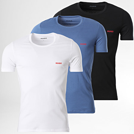 HUGO - Lot De 3 Tee Shirts 50532811 Blanc Bleu Noir