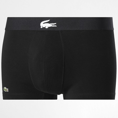 Lacoste - Lot De 3 Boxers Logo Brodé Crocodile Noir