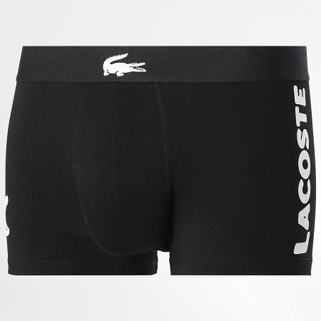 Lacoste - Lot De 3 Boxers Logo Brodé Crocodile Noir