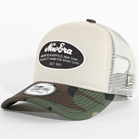 New Era - Casquette Trucker Patch 60691078 Beige Vert Kaki Camouflage