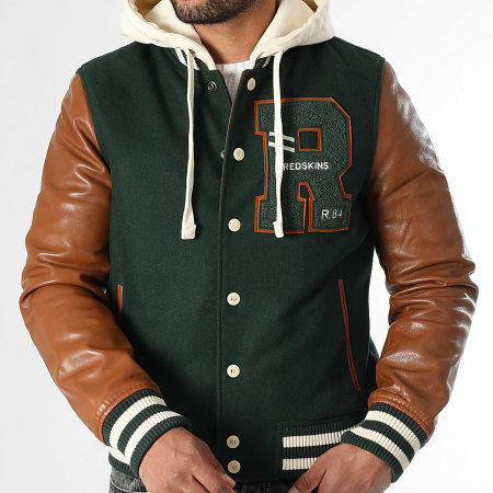 Redskins - Giacca Teddy Cambridge School Verde scuro Cammello