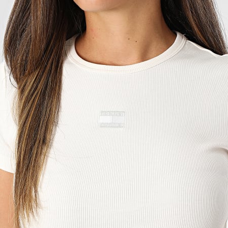 Tommy Jeans - Tee Shirt Slim Femme Badge 7881 Beige