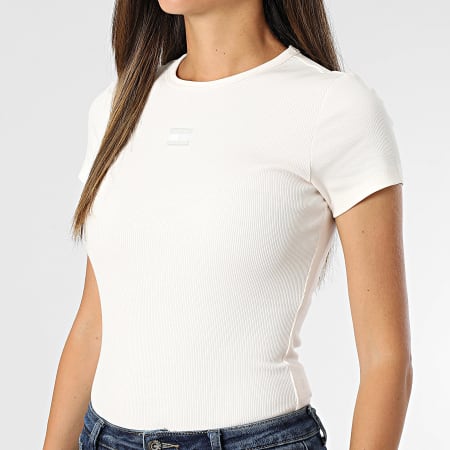 Tommy Jeans - Tee Shirt Slim Femme Badge 7881 Beige