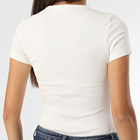 Tommy Jeans - Tee Shirt Slim Femme Badge 7881 Beige