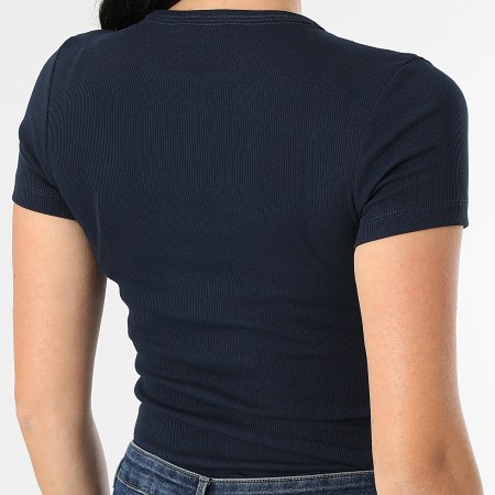 Tommy Jeans - Tee Shirt Slim Femme Badge 7881 Bleu Marine
