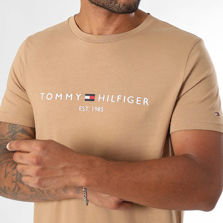 Tommy Hilfiger - Tee Shirt Slim Logo 1797 Beige Foncé
