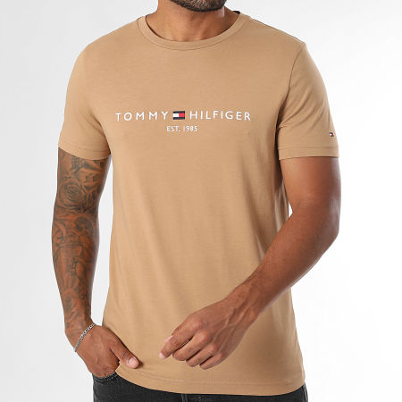 Tommy Hilfiger - Tee Shirt Slim Logo 1797 Beige Foncé