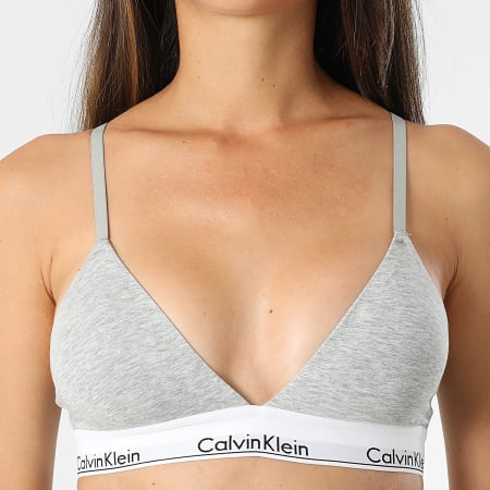 Calvin Klein - Soutien-Gorge Femme Lightly Lined Triangle QF5650E Gris Chiné