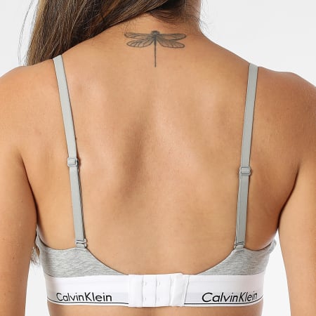 Calvin Klein - Soutien-Gorge Femme Lightly Lined Triangle QF5650E Gris Chiné