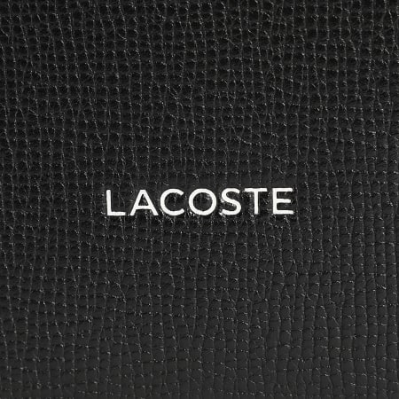 Lacoste - Portefeuille En Cuir Avec Logo Imprimé Noir