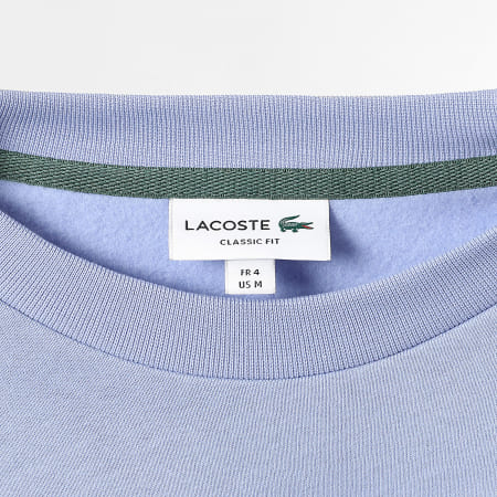 Lacoste - Sweat Crewneck Classic Fit Logo Brodé Crocodile Lilas