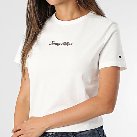 Tommy Hilfiger - Tee Shirt Femme Classic Script 7460 Blanc