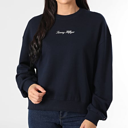 Tommy Hilfiger - Sweat Crewneck Femme Classic Script Terry 8269 Bleu Marine