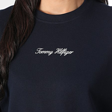 Tommy Hilfiger - Sweat Crewneck Femme Classic Script Terry 8269 Bleu Marine