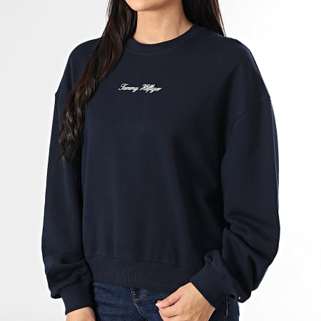 Tommy Hilfiger - Sweat Crewneck Femme Classic Script Terry 8269 Bleu Marine