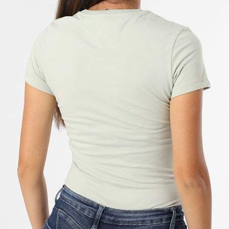 Tommy Jeans - Lot De 2 Tee Shirts Slim Femme 1366 Blanc Vert Clair