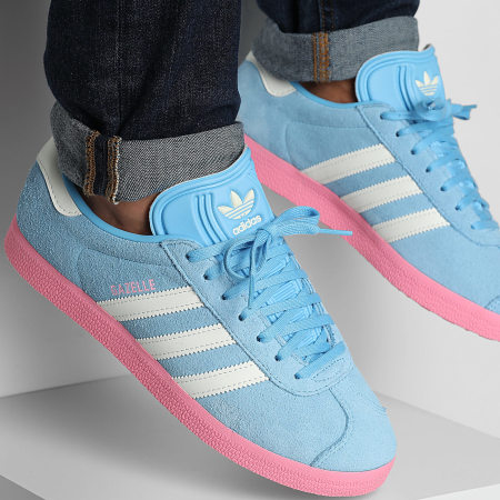 Adidas Originals - Baskets Gazelle JR4178 Semi Blue Burst White Tint Bliss Pink