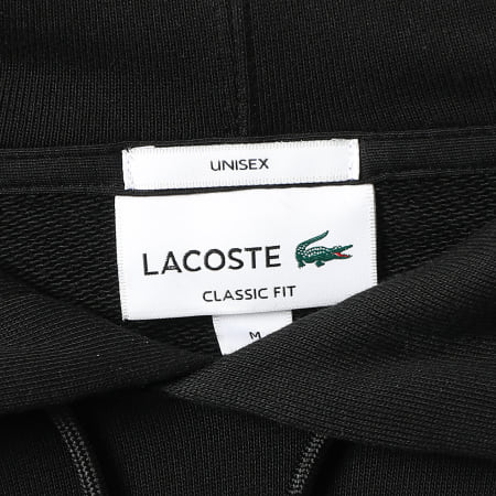 Lacoste - Sudadera con capucha Logo Cocodrilo Impreso Negro