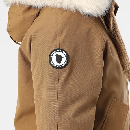 Comme Des Loups - Chaqueta de abrigo con capucha Madrid Camel Beige claro